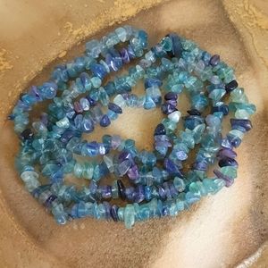 Strand of Multicolor Natural Fluorite Gemstone Chip Beads